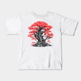 red and black Tree Kids T-Shirt